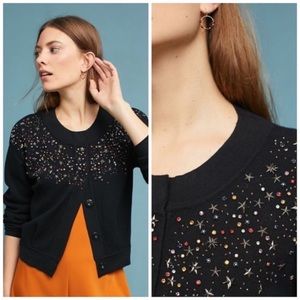 Anthropologie moth fallen star cardigan black xs new condition